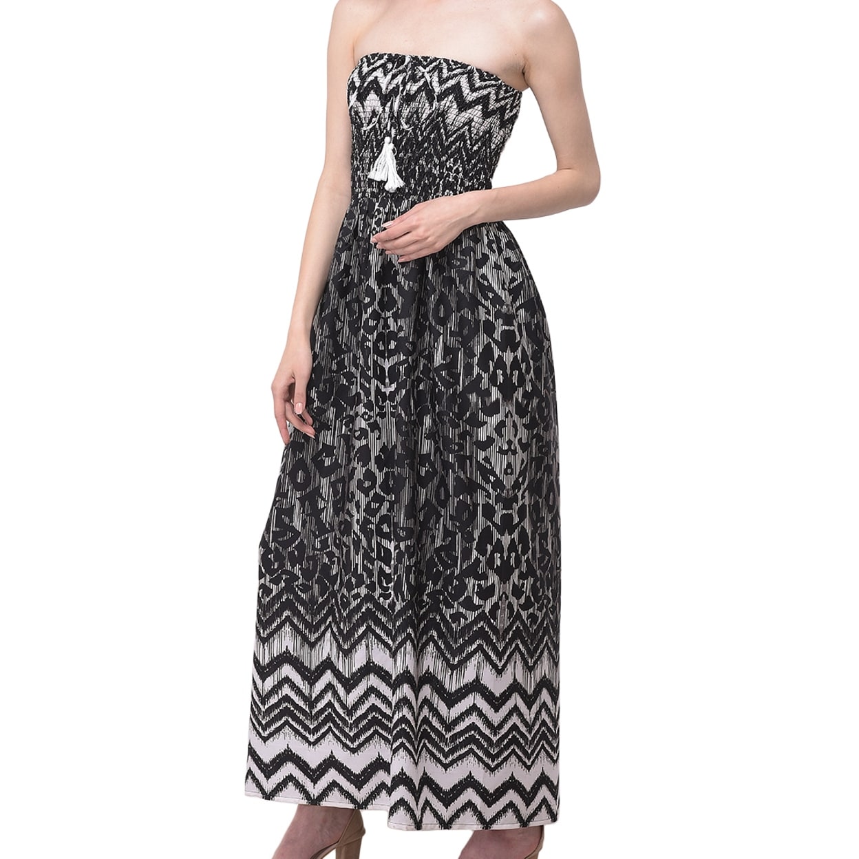 floral tube maxi dress