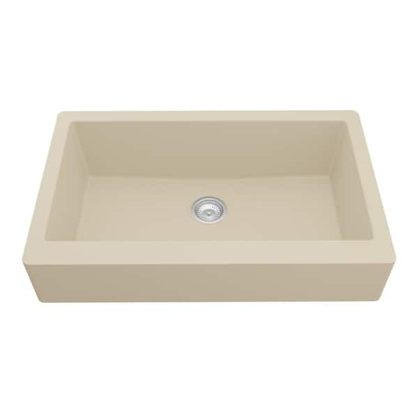 slide 2 of 62, Karran Retrofit Apron Quartz Single Bowl Kitchen Sink Bisque