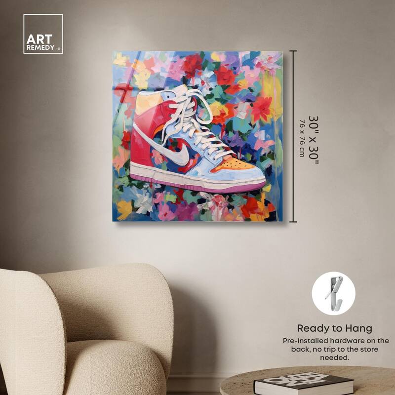 Whimsical Sneaker Acrylic by Art Remedy, Ready to Hang