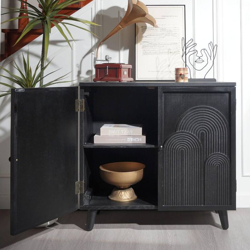 30" Accent Cabinet Wood Storage Buffet Cabinet for Living Room Bedroom or Entryway