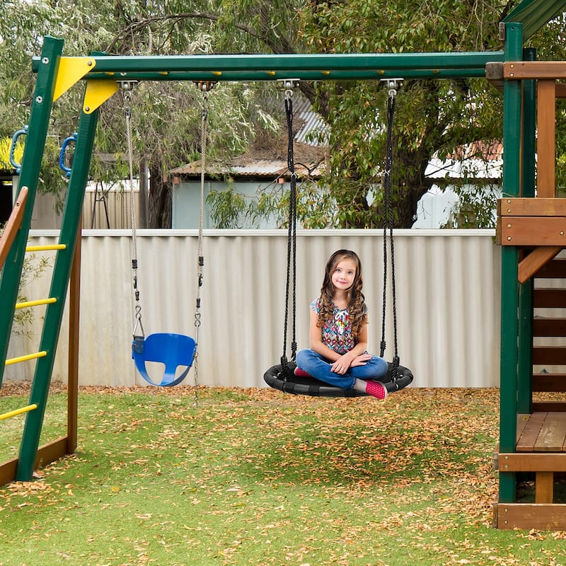 Spinner Swing – Kids Round Mat Swing – Great for Tree, Backyard, Playground [New Improved 2020 Design!] (24" Mat Seat)