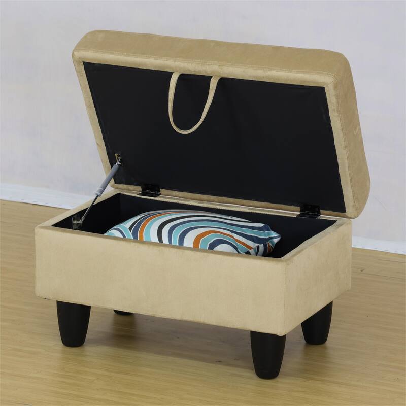 KISRAIS 28.5" Wide Upholstered Storage Ottoman