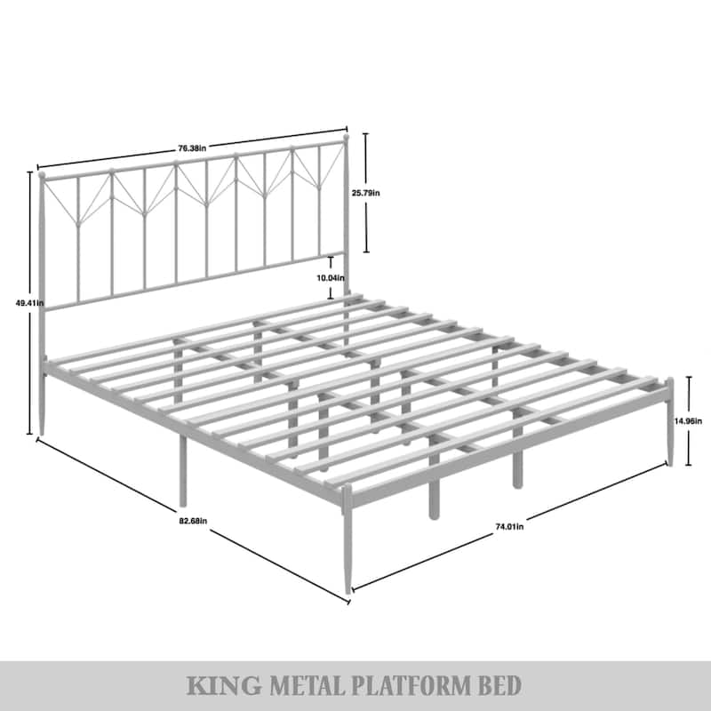 CraftPorch Elegant Metal Platform Bed