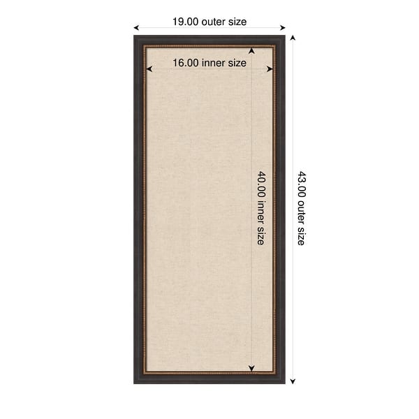 dimension image slide 70 of 91, Amanti Art Framed Fabric Pinboard Natural Linen Printed Bulletin Board