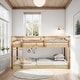 preview thumbnail 25 of 45, Artsy Solid Wooden Twin over Twin Bunk Bed with Ladder, Upper and Bottom Bed Platforms crafted with Strengthened Slats