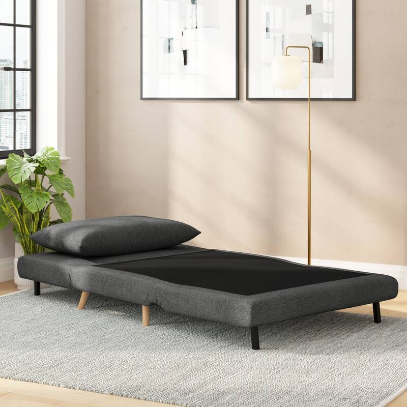 Foldable Sleep Chair with Hideaway Legs and Backrest Pillow - 75.5"D x 41"W x 30"H