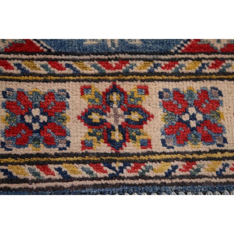 Blue Kazak Oriental Accent Rug Handmade Wool Carpet - 2'1"x 2'10"