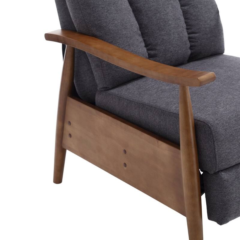 Modern Accent Chair Lounge Chair, Wood Frame Adjustable Recliner Chair