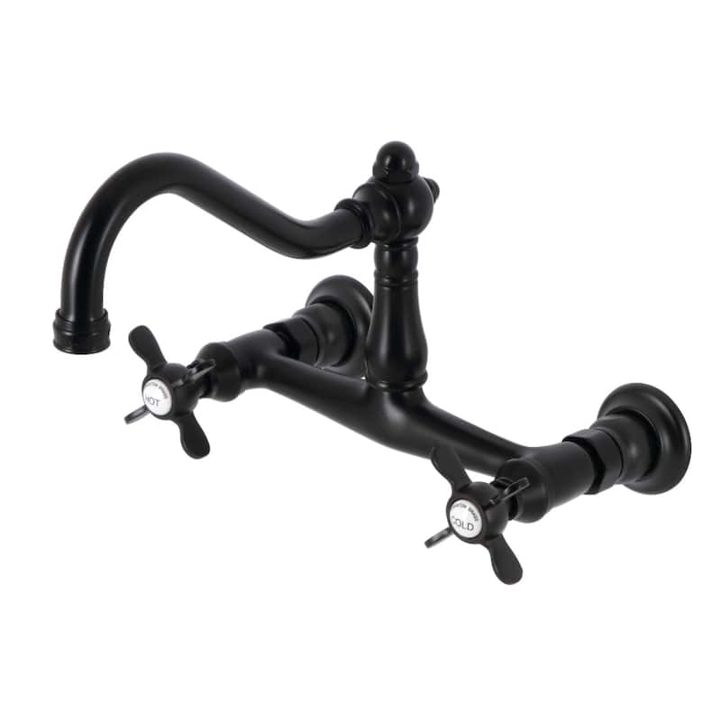 Kingston Brass Essex Two-Handle Wall Mount Bathroom Faucet - Matte Black