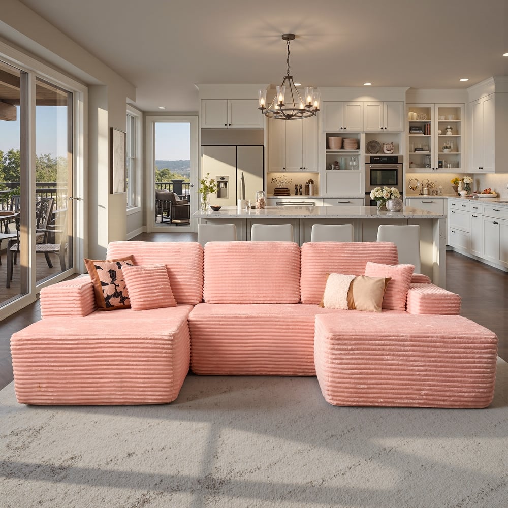 ​​OVIOS Lazy Chaise Lounge Sofa with Ottoman​