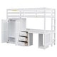 preview thumbnail 6 of 22, Twin Size Loft Bed with Integrated Wardrobe, Desk, and Storage Drawers, Space-Saving White Design