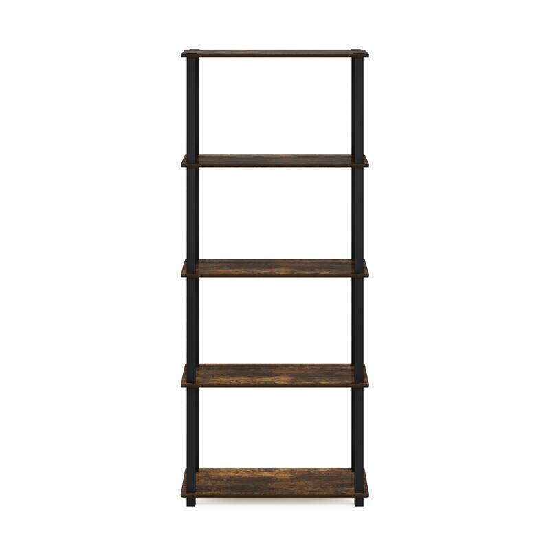 Furinno Turn-S-Tube 5-Tier Square Leg Multipurpose Display Rack - Amber Pine