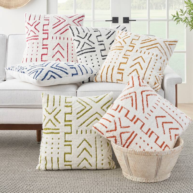 Mina Victory Life Styles Textured Geometric Boho Throw Pillow , ( 20" X 20" )