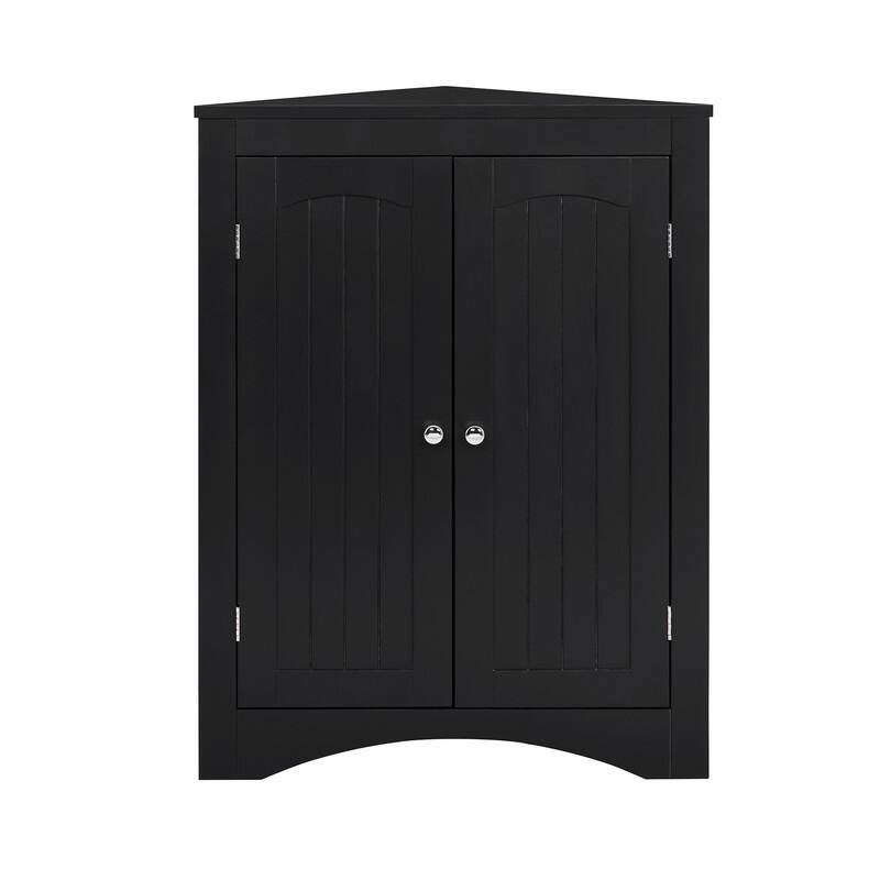 Free Standing Corner Cabinet With Doors and Shelves