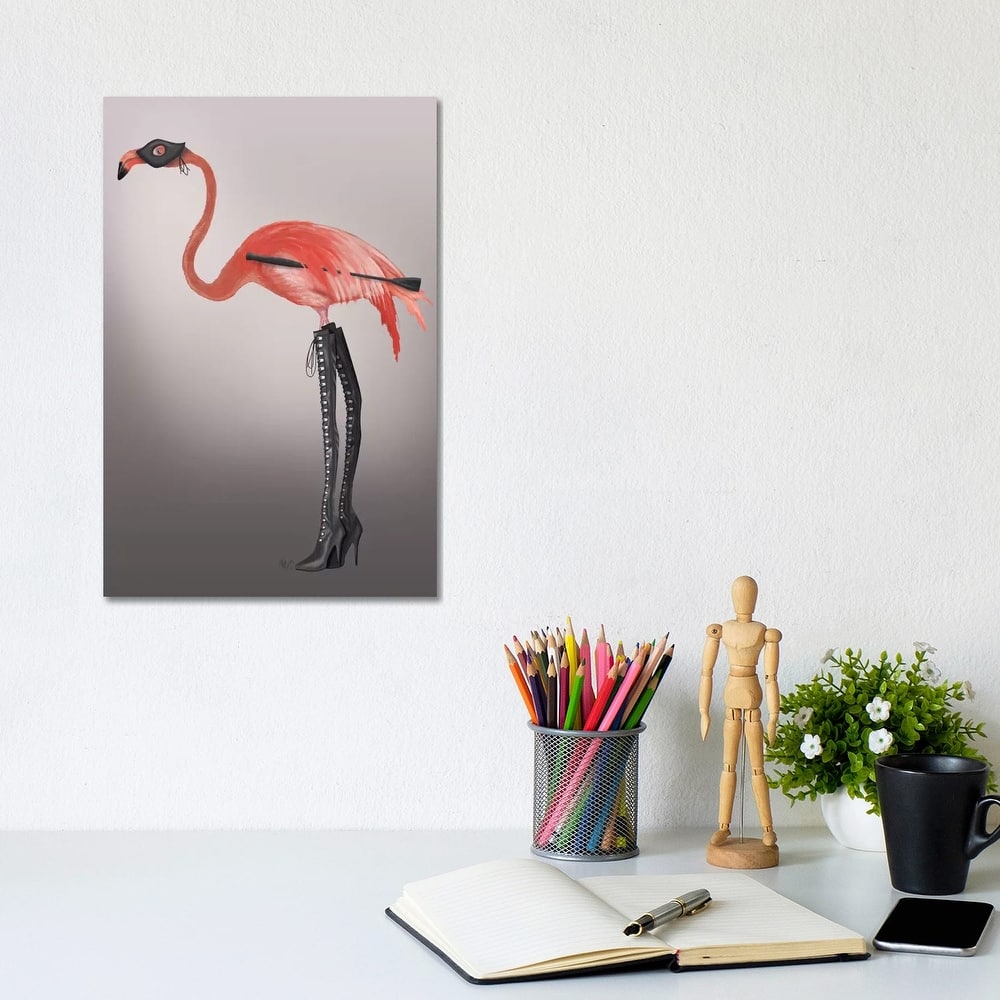 iCanvas "Flamingo with Kinky Boots" by Fab Funky Canvas Print