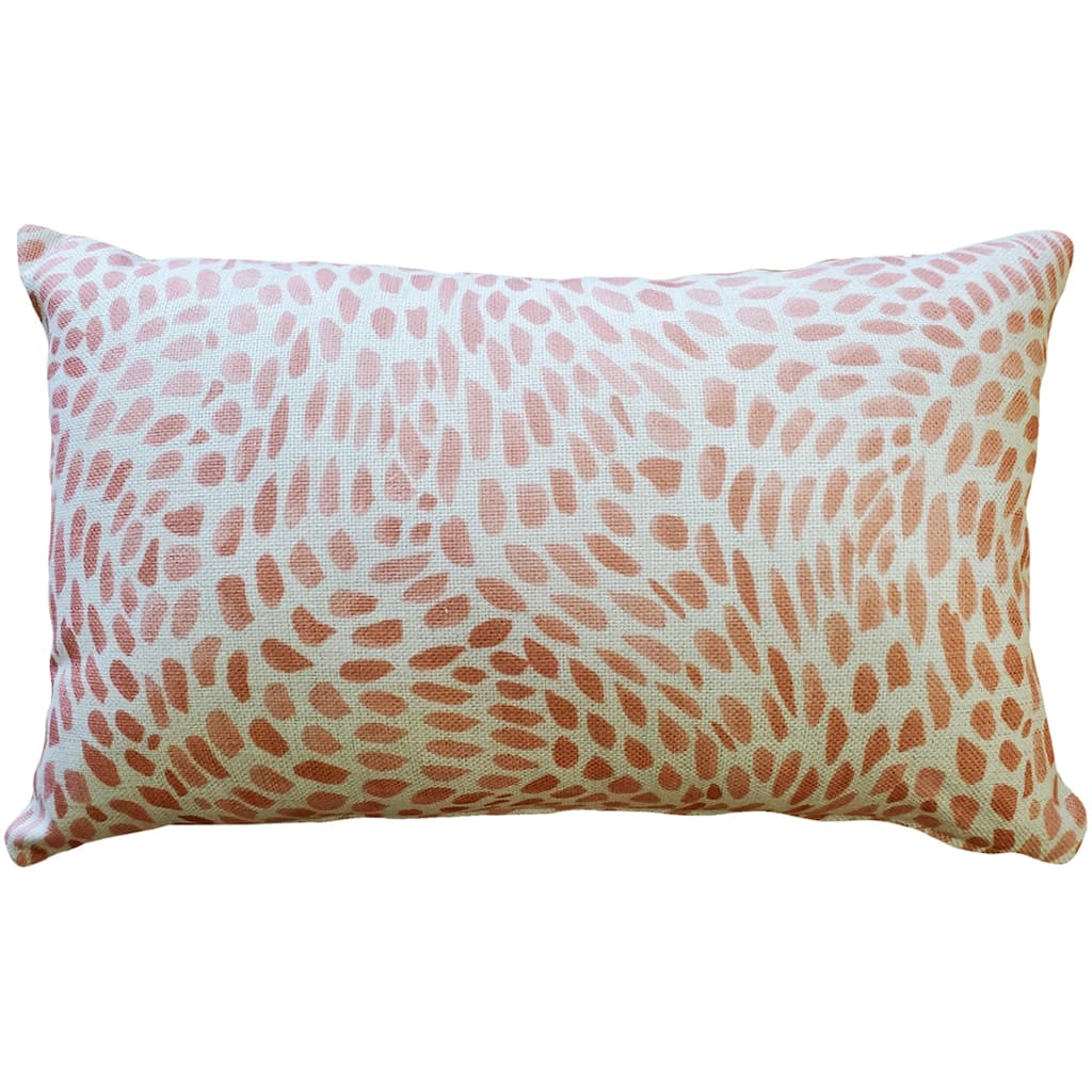 Matisse Dots 12x19 Throw Pillow with Polyfill Insert, Coral Pink