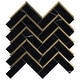 preview thumbnail 3 of 5, TileGen. Natural Nero 1" x 3" Marble Chevron Mosaic in Black/Gold Wall Tile (10 sheets/8.4 sqft.)