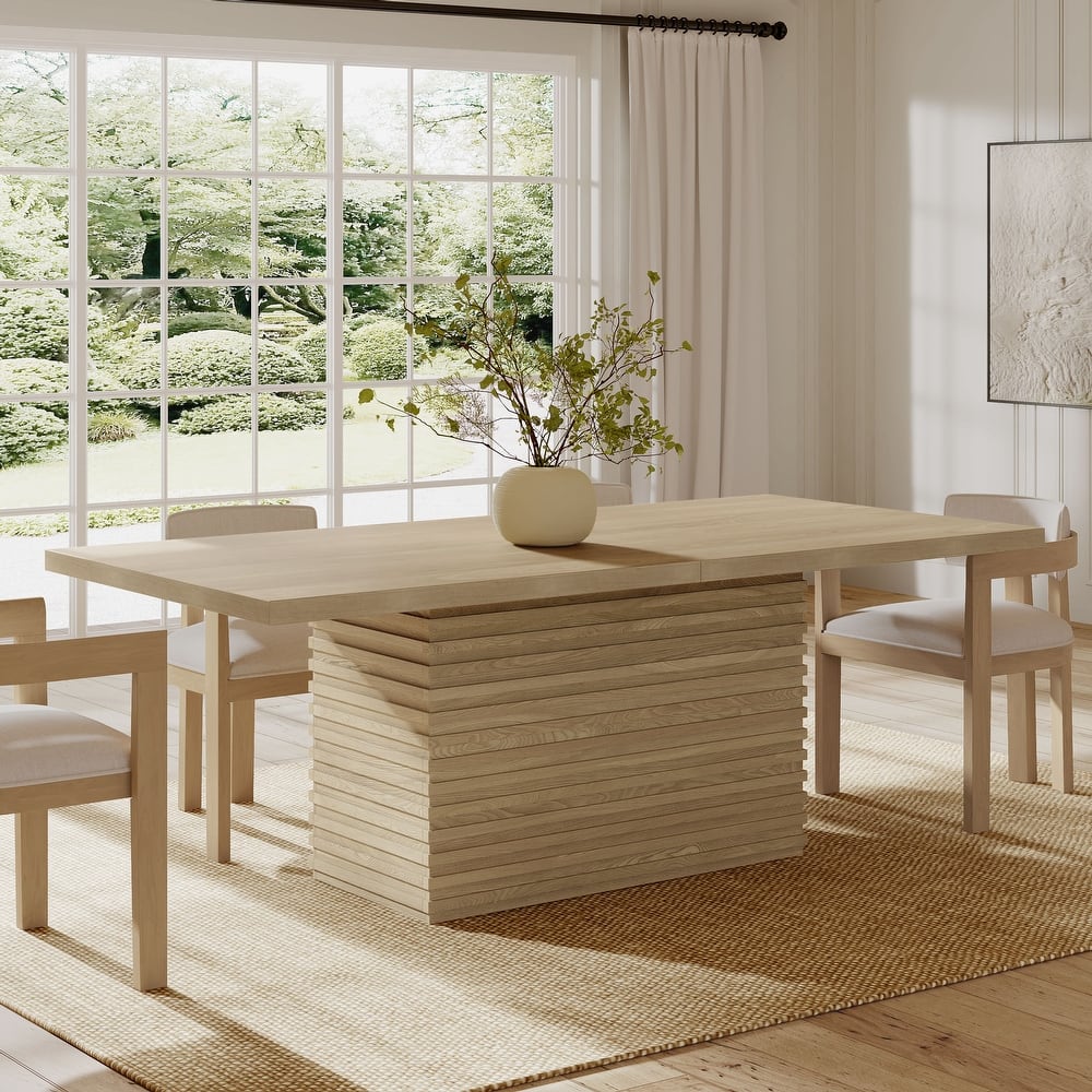 Christopher Knight Home - Coad Modern Wood Dining Table with Rectangular Pillar Base