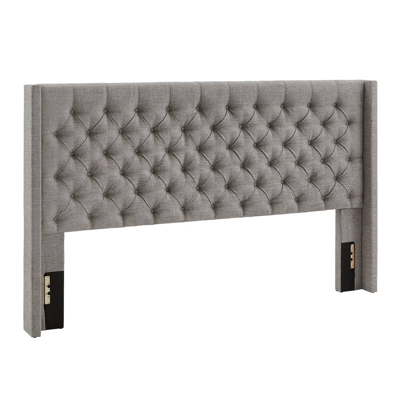 Naples King-size Wingback Button-tufted Headboard by iNSPIRE Q Artisan - Grey