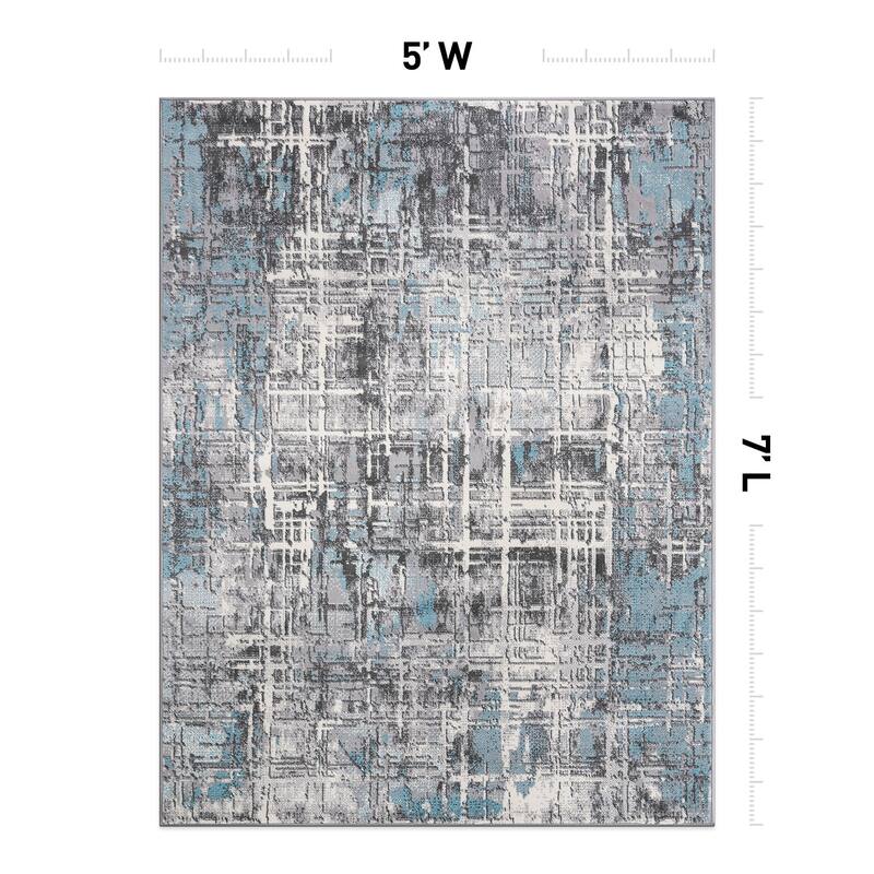 World Rug Gallery Distressed Abstract Area Rug