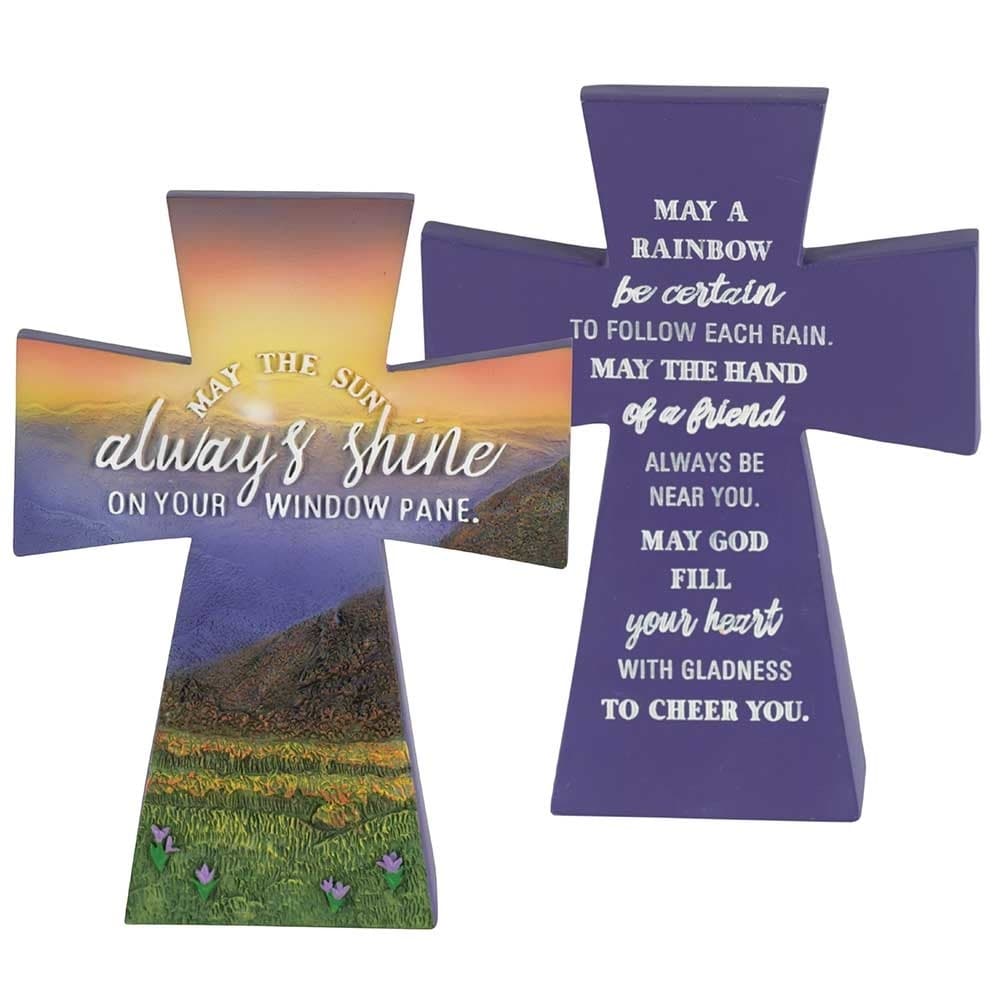 May The Sun Always Shine Irish Blessing Resin Tabletop Cross 5 X 3 Other Frame Size - 