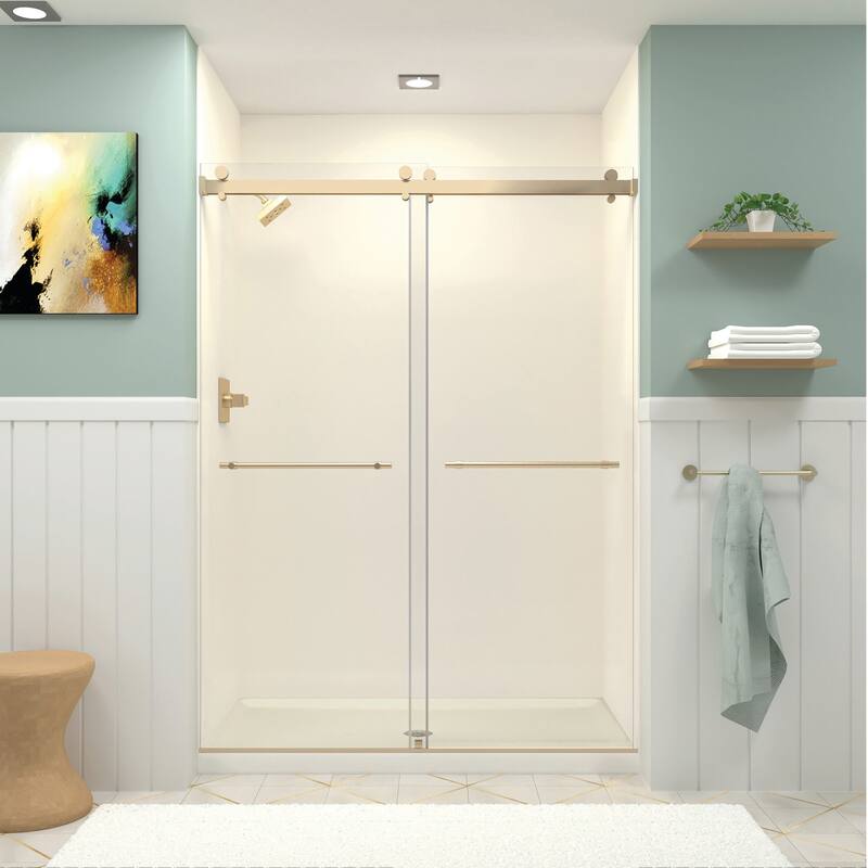 Transolid BYPT608010C-BK Brooklyn 80" High x 60" Wide Bypass Frameless
