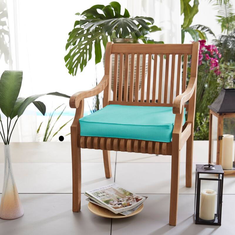 Sunbrella Indoor/Outdoor Deep Seating Chair Cushion - 22.5 in x 22.5 in - Canvas Aruba