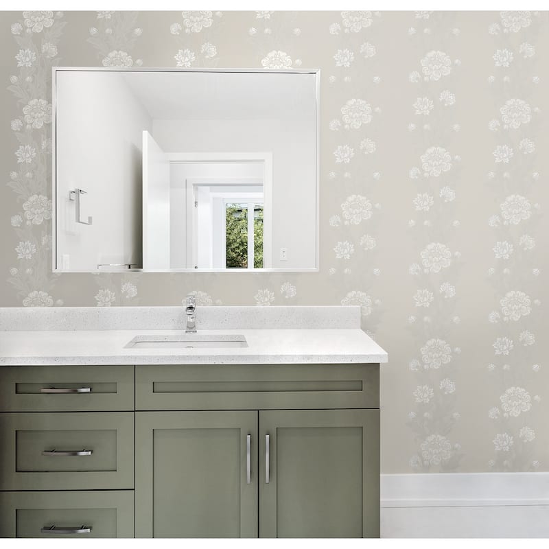 Seabrook Designs Blooming Stripe Nonwoven Unpasted Wallpaper