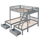 preview thumbnail 15 of 16, Full over Twin & Twin Wood Triple Bunk Bed with Two Storage Drawers