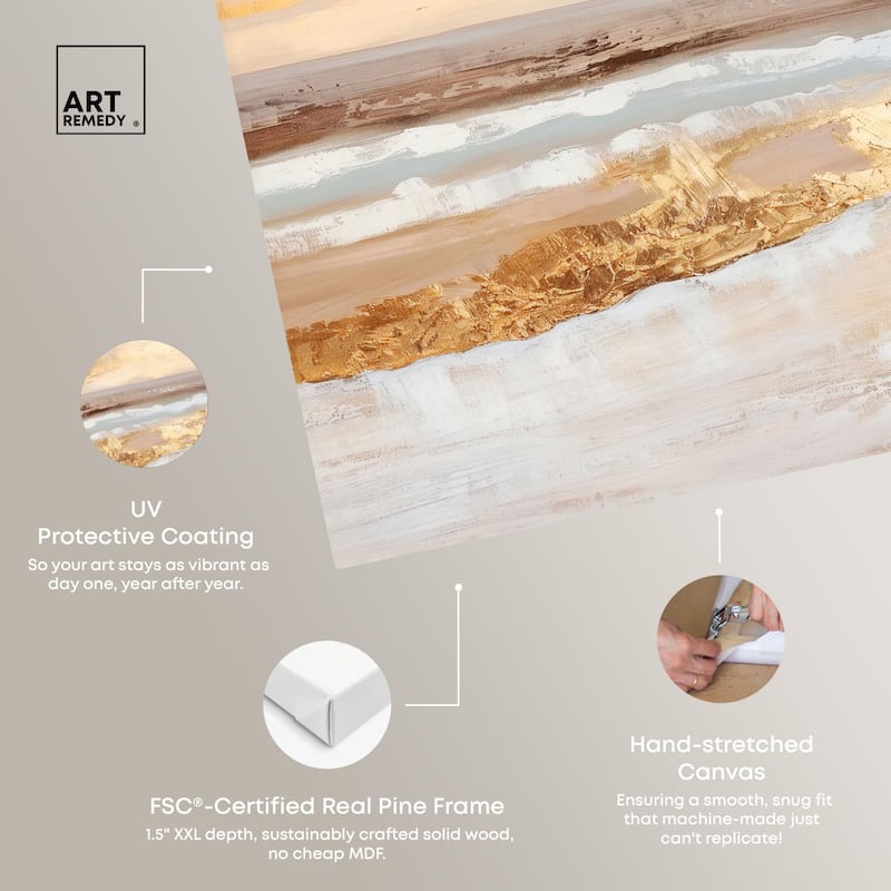 Rose Gold Coast Canvas by Art Remedy, Gallery Wrapped