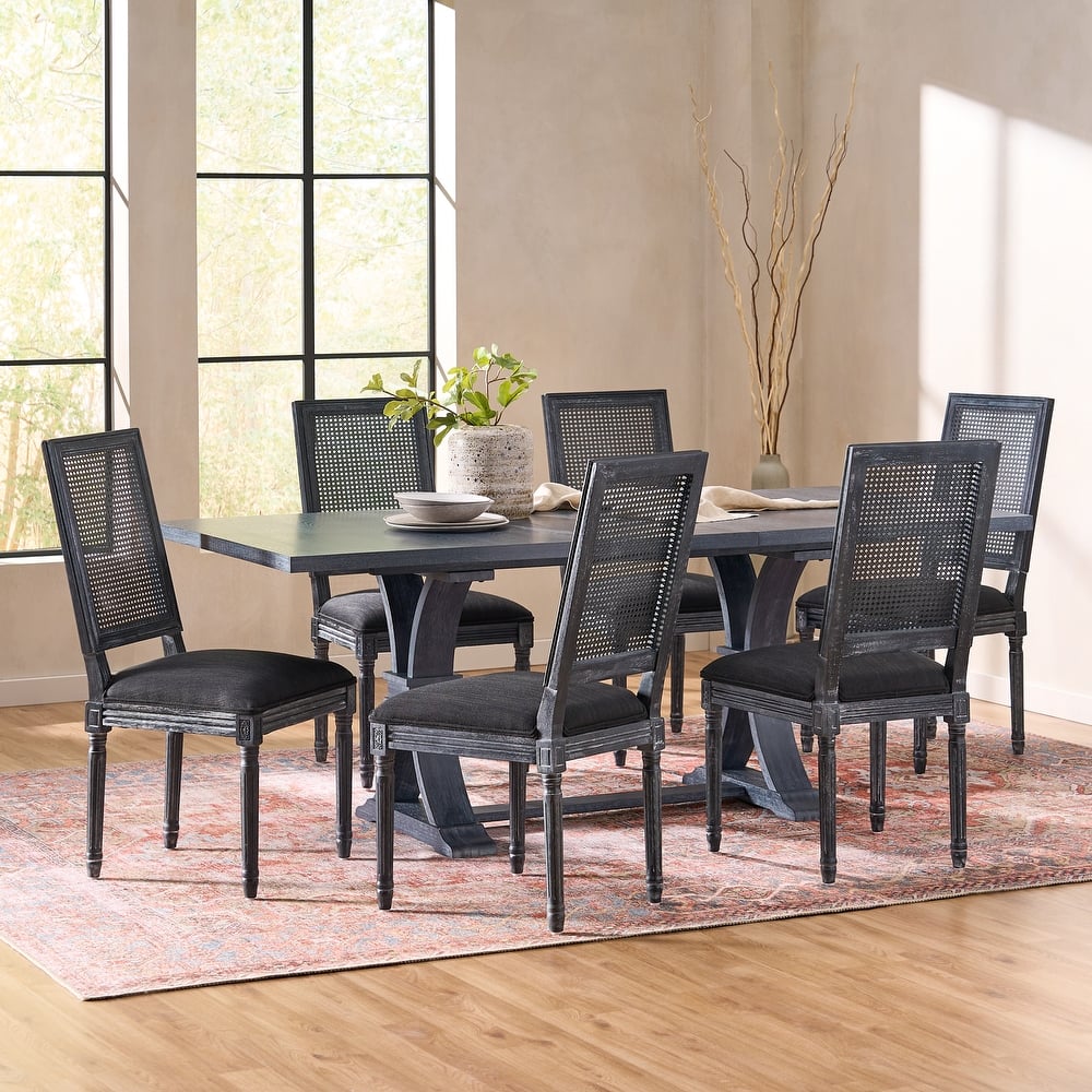 Pampas Wood and Cane Dining Set by Christopher Knight Home