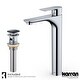 preview thumbnail 5 of 8, Karran Quattro Matte White Acrylic 16 in. Square Bathroom Vessel Sink with Faucet and drain in Stainless Steel