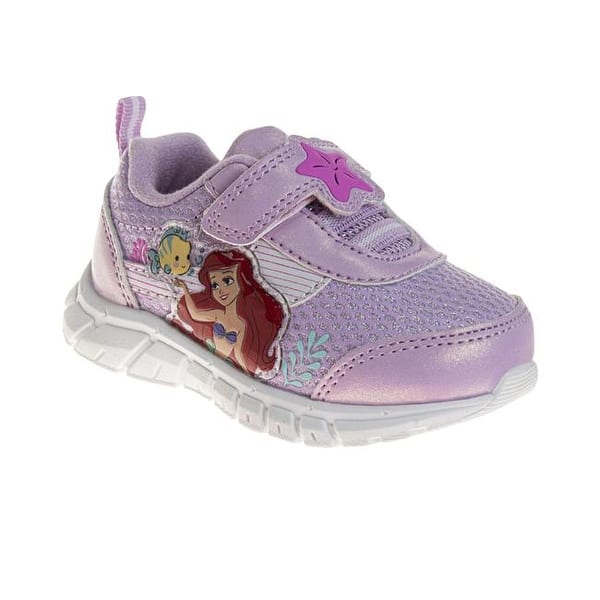 slide 2 of 5, Disney The Little Mermaid Girls' Hook and Loop Sneakers. (Infant/Toddler) Pink - 3
