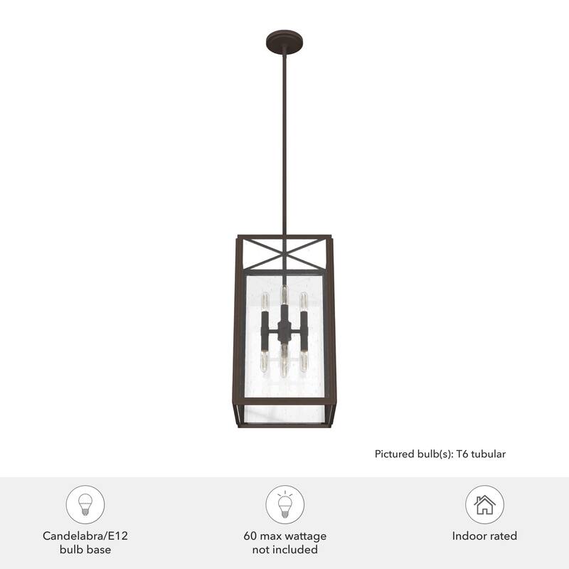 Hunter Felippe 8-Light Pendant w/Clear Seeded Glass, Industrial, Modern Farmhouse - Entry, Island, Dining Room