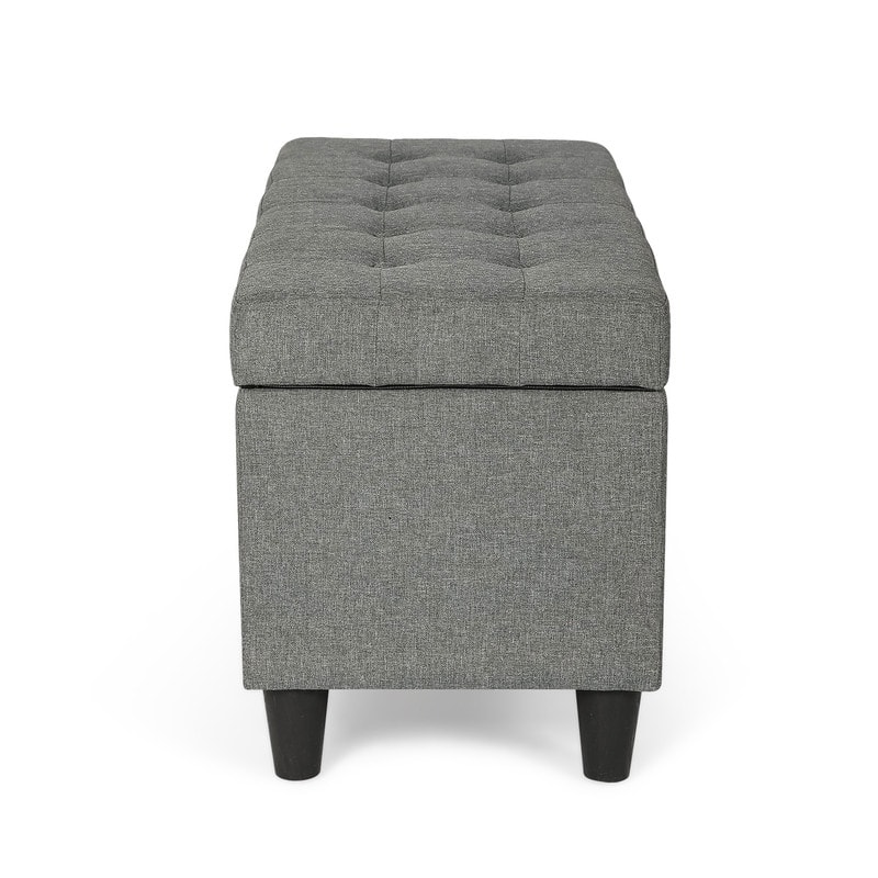 Adeco Storage Ottoman Bed Bench Fabric Tufted Upholstered Foot Stool