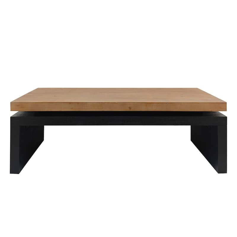 Living Room Modern Wood Sleek Floating Top Design Coffee Table