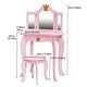 preview thumbnail 7 of 12, Pretend Play Kids Vanity Set with Mirror and Stool