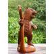 12" Wooden Hand Carved Standing Bear Statue Handcrafted Handmade Figurine Sculpture Lodge Cabin Outdoor Indoor Decor