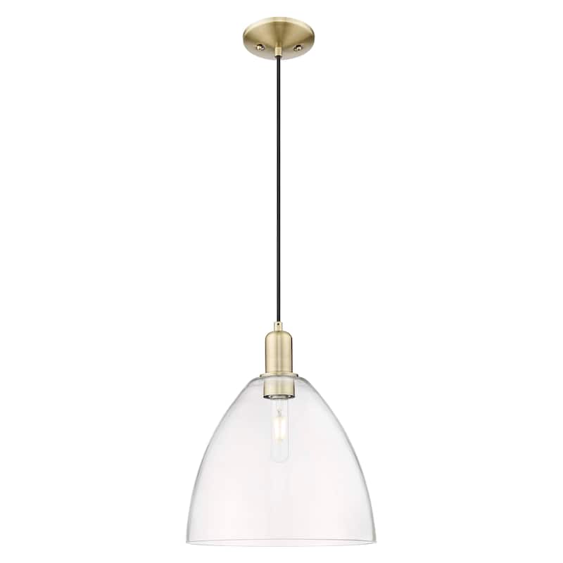 Innovations Lighting Endless Possibilities Arcadia - Bristol - 1 Light 12" Cord Hung Mini Pendant - Antique Brass/Clear