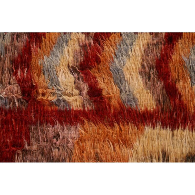 Hand Knotted Oriental 100% Wool Carpet Modern Tribal Pink Moroccan Area Rug - 7' 9'' X 5' 4''