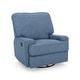 preview thumbnail 3 of 12, Crockett Traditional Glider Recliner with Swivel by Christopher Knight Home navy blue tweed + black