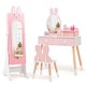 preview thumbnail 2 of 18, Costway Kids Vanity Set Princess Makeup Dressing Table and Chair Set - See Details
