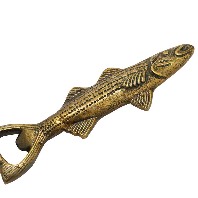 Cast Aluminum Fish Shaped Bottle Opener - 7.0"L x 2.0"W x 0.5"H