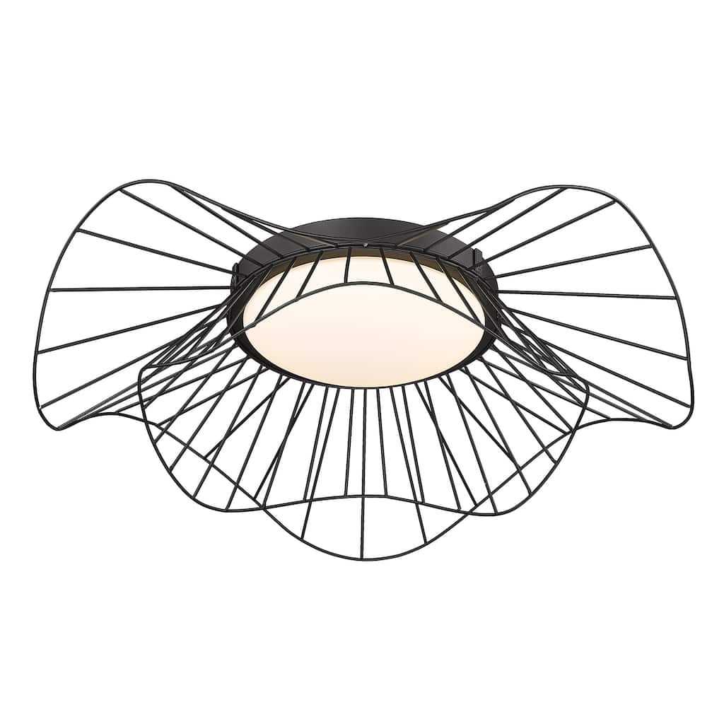 Golden Lighting Elena Integrated LED Flush Mount in Natural Black