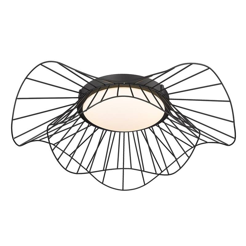 Golden Lighting Elena Integrated LED Flush Mount in Natural Black