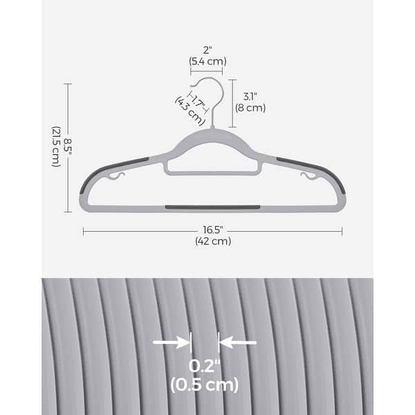 Multi-Purpose Clothes Hangers with Anti-Slip Rubber Grips Space-Saving ...