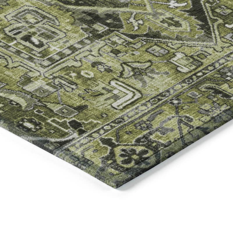 Machine Washable Indoor/ Outdoor Traditional Boho Chantille Rug