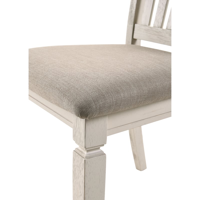 Fedele Tan Fabric & Cream Finish Side Chair (Set of 2)