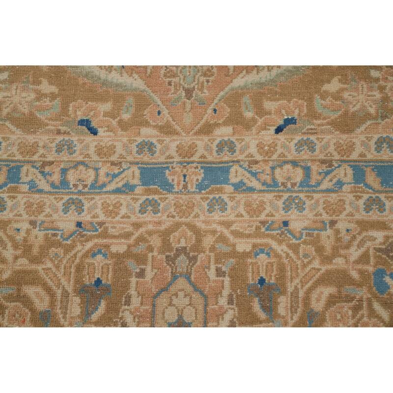 Hand Knotted Oriental 100% Wool Carpet Traditional Floral Oranges & Rust Kashan Area Rug - 13' 10'' X 9' 9''