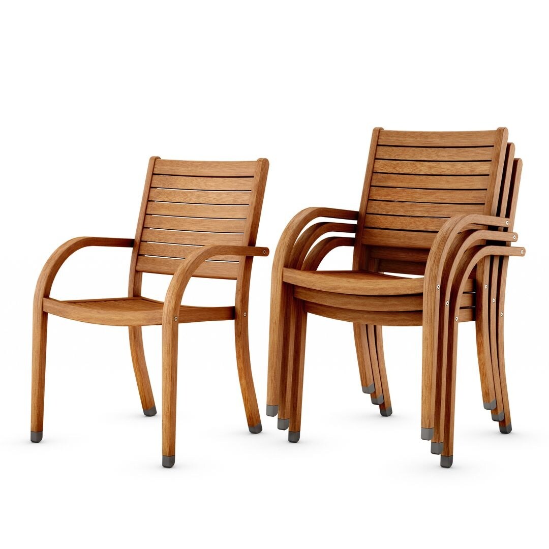 Tottenville Outdoor Patio FSC Certified Wood Stackable - Picture 9 of 15